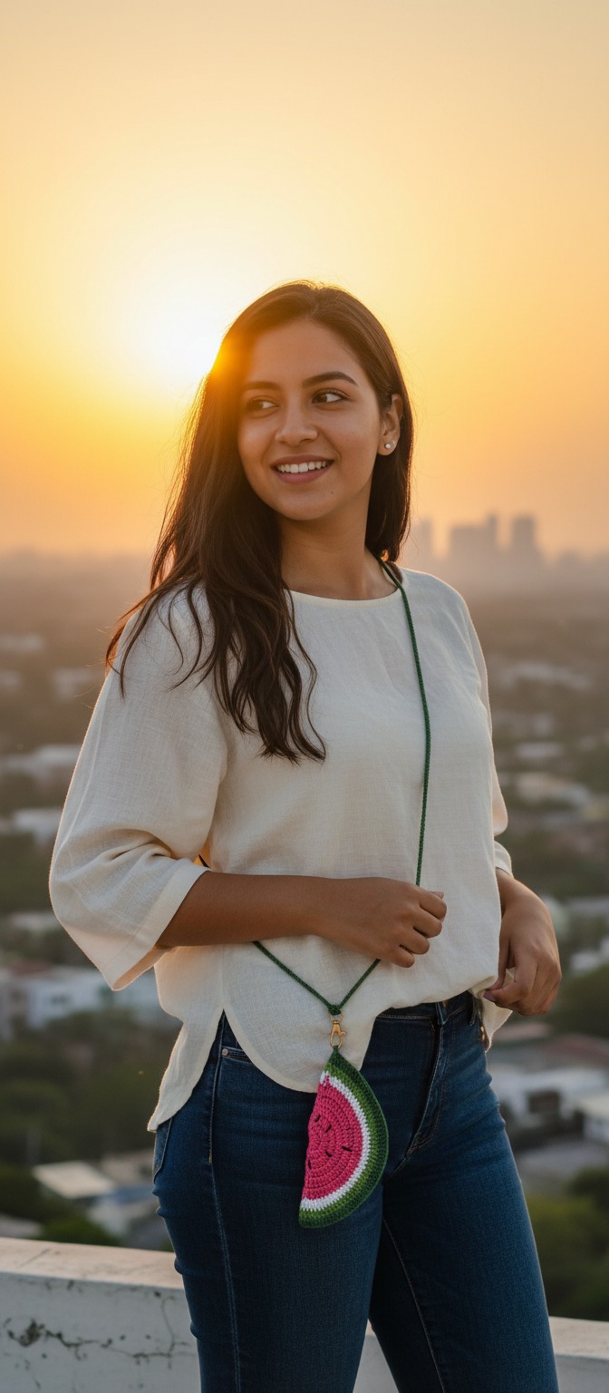 Watermelon Crochet Sunglass Cover