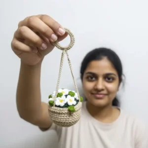 Crochet Hanging Flower Pot