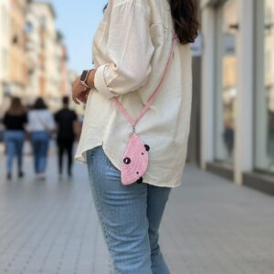 Combo of Pink Crochet Sunglass Holder with Keychain