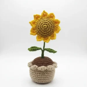 Crochet Sunflower Pot