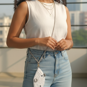 Handmade White Crochet Sunglass Holder Pouch | Stylish Crochet Sunglass Cover & Case for Everyday Use