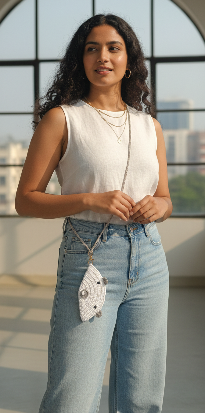 White Bunny Crochet Sunglass Cover