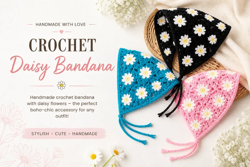 Crochet Daisy Bandana