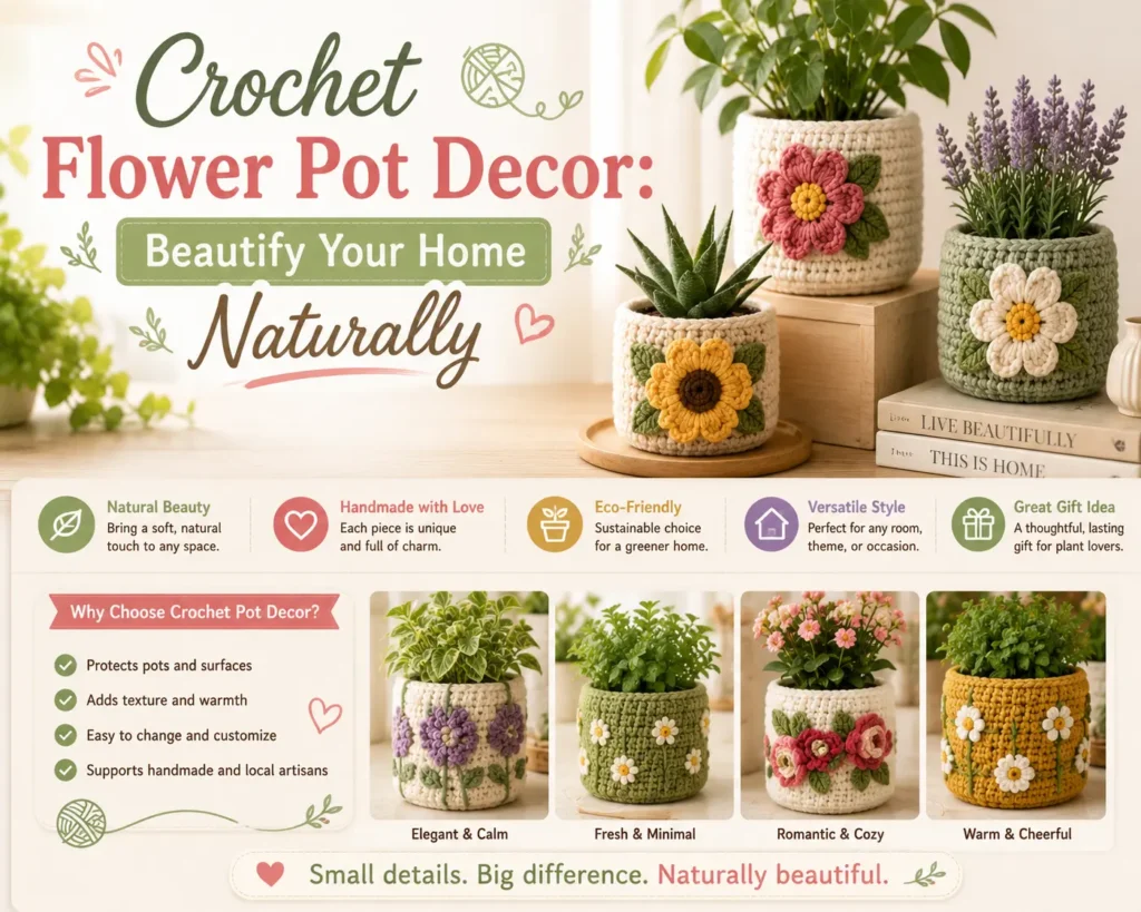 Crochet Flower Pot Decor: Beautify Your Home Naturally