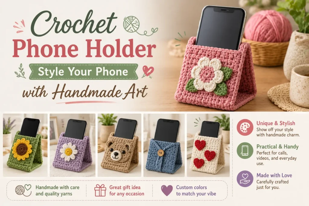 crochet phone holder handmade art