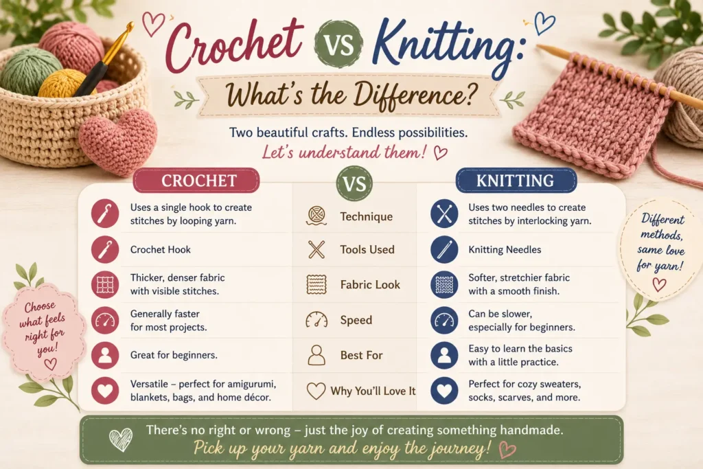 Crochet vs Knitting: What's the Difference?