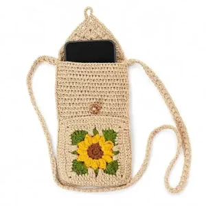 Handmade Crochet Mobile Phone Sling Bag for Women