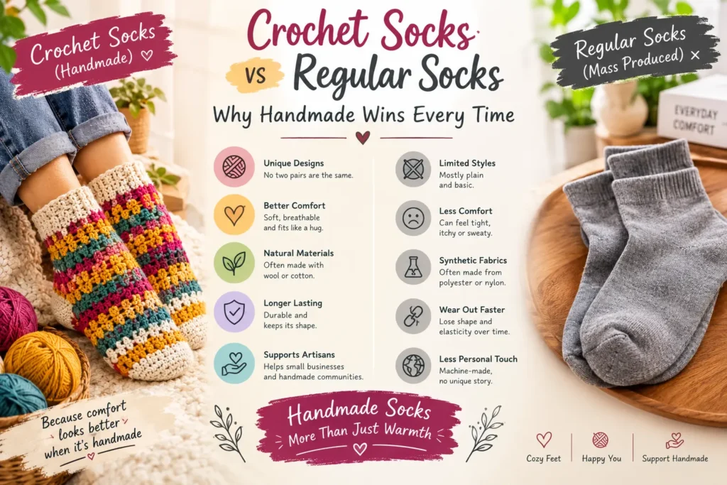 Crochet Socks vs Regular Socks: Why Handmade Wins Every Time