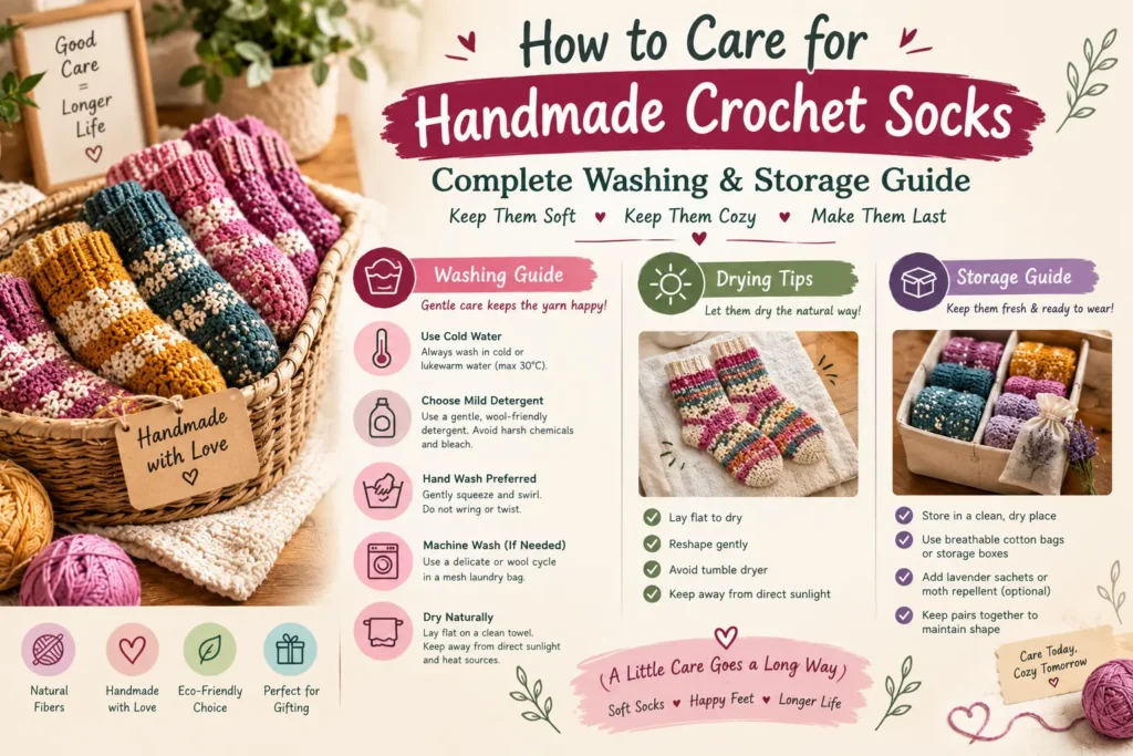 How to Care for Handmade Crochet Socks: Complete Washing & Storage Guide