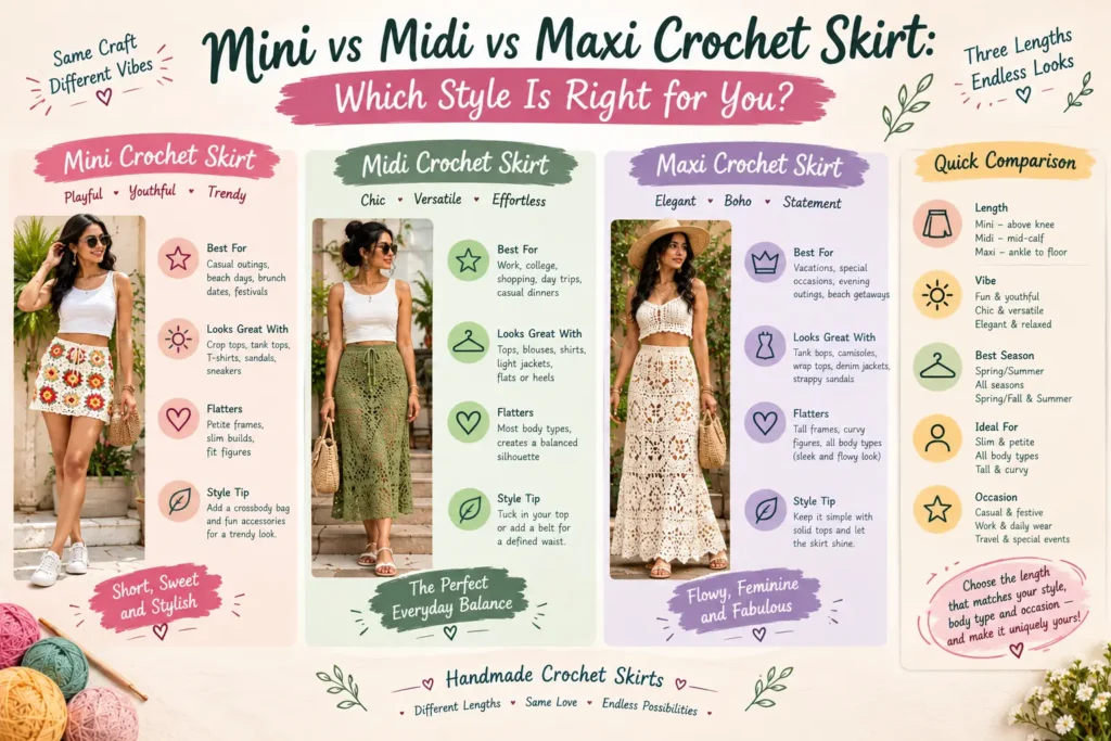 Mini vs Midi vs Maxi Crochet Skirt: Which Style Is Right for You?